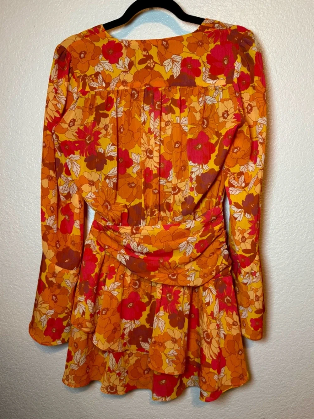 House of Harlow 1960 X Revolve Uriah Floral Mini Dress Orange Yellow Ted Size XS